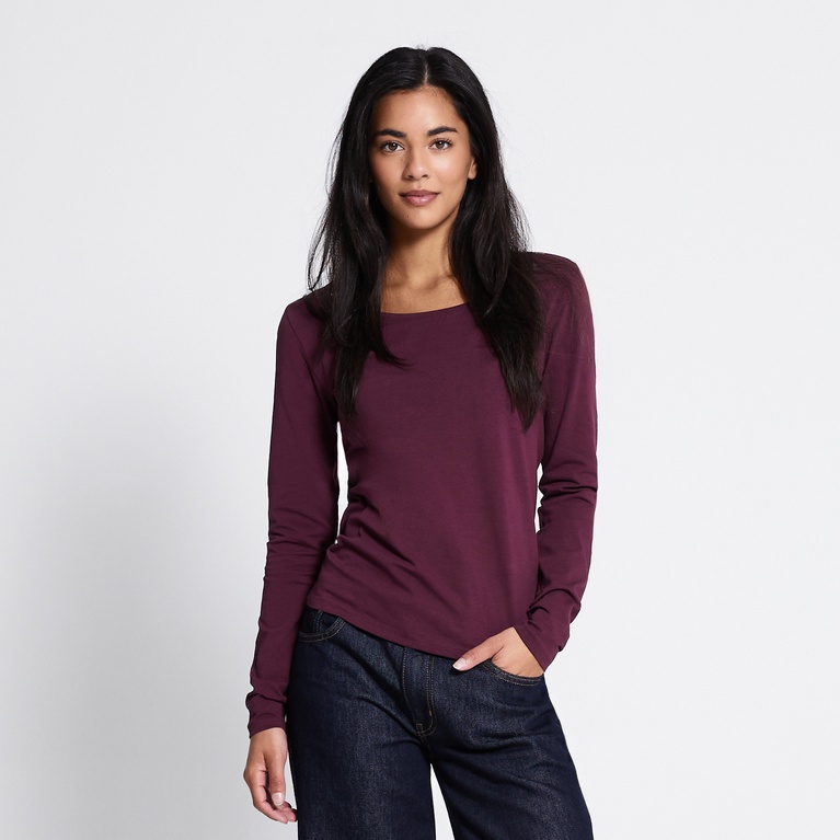 Basic long sleeve top "Fredrika" Plum